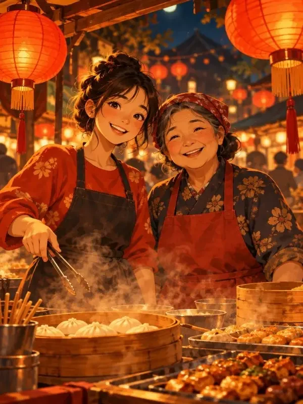 黄果魔改推荐短剧《婆婆和我一起去摆摊》封面